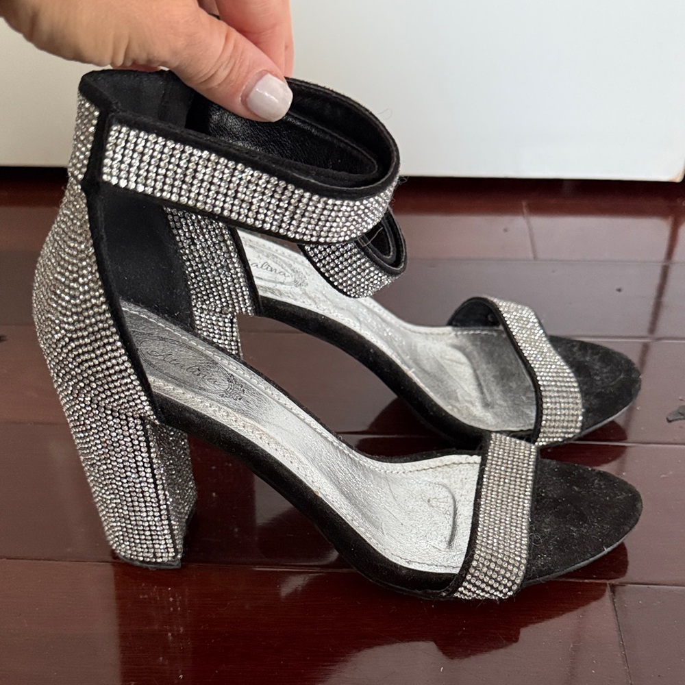 Dazzling Black and Silver Women's Heels